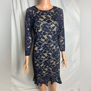 B. Darlin Women’s Lace Ruffle Midi Dress Size 11/12 Holiday Party  Formal NWT